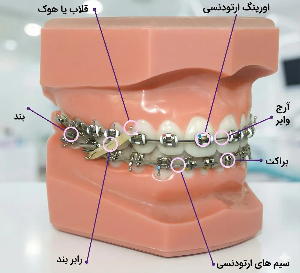 اجزای اصلی تشکیل دهنده ارتودنسی the components of orthodontic