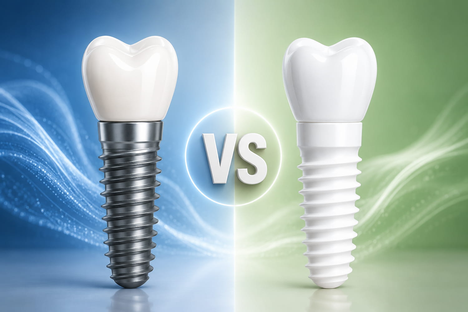 تفاوت ایمپلنت تیتانیوم و زیرکونیا titanium vs zirconia implant
