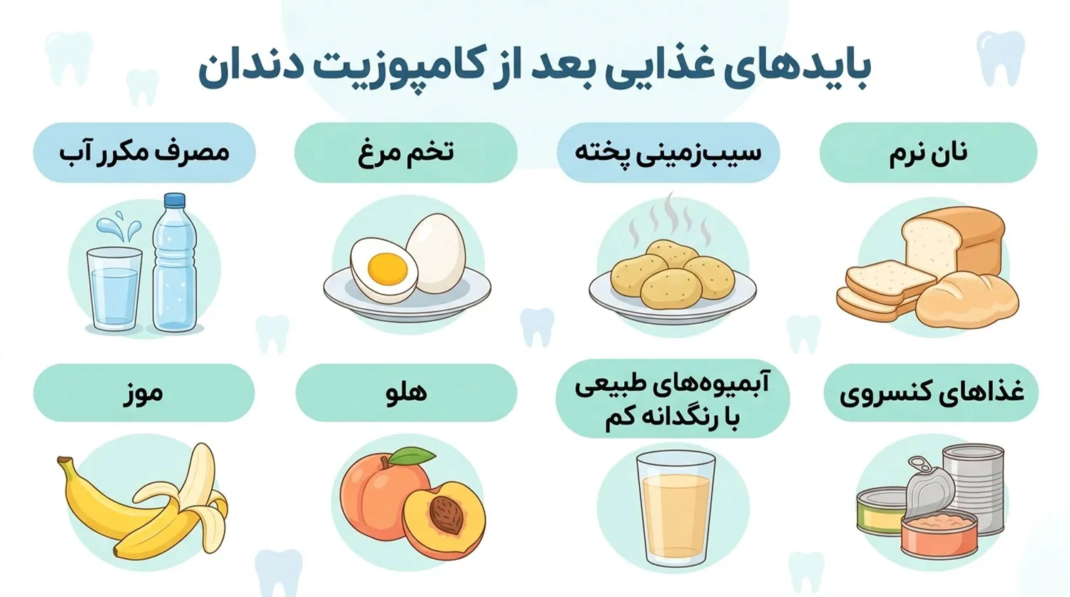 بعد از کامپوزیت چی بخوریم post composite diet guide