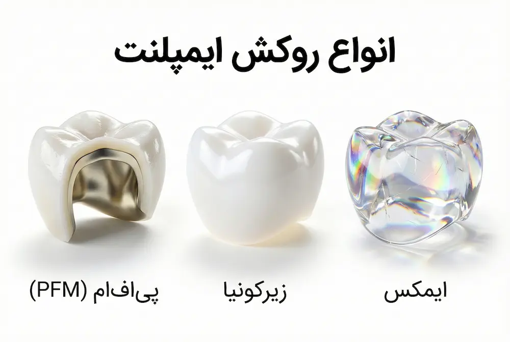 انواع روکش های ایمپلنت types of implant