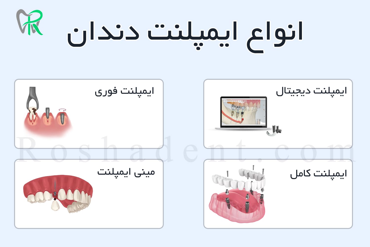 عکس انواع ایمپلنت دندان