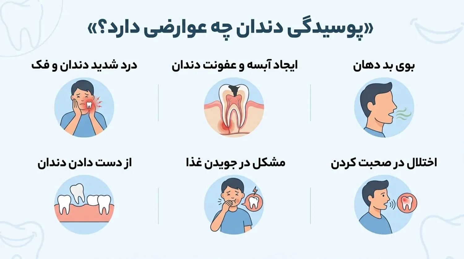 عوارض پوسیدگی دندان tooth decay complications