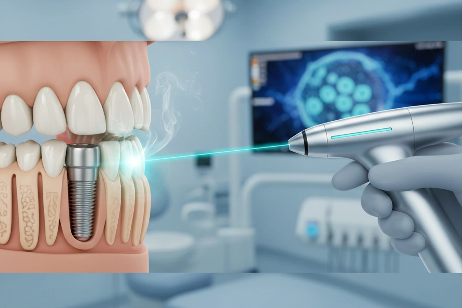 laser applicaion in dental implant surgery کاربرد لیزر در جراحی کاشت ایمپلنت دندان