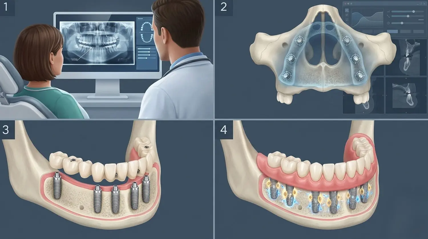 ALL ON 6 DENTAL IMPLANT OVERDENTURE ایمپلنت اوردنچر شش پایه